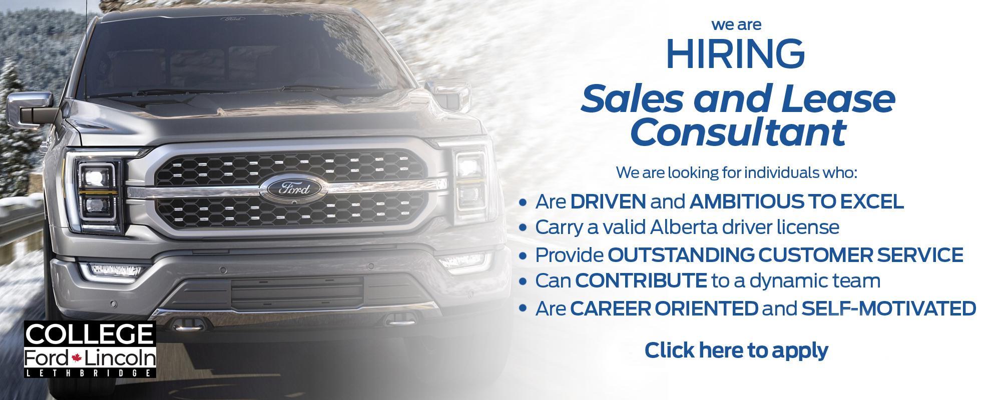 Sales & Lease Consultant Job Listing Sales & Lease Consultant Job Listing